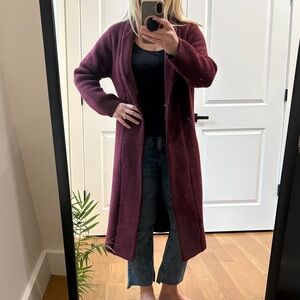 Ann Taylor Deep Wine Open Cardigan